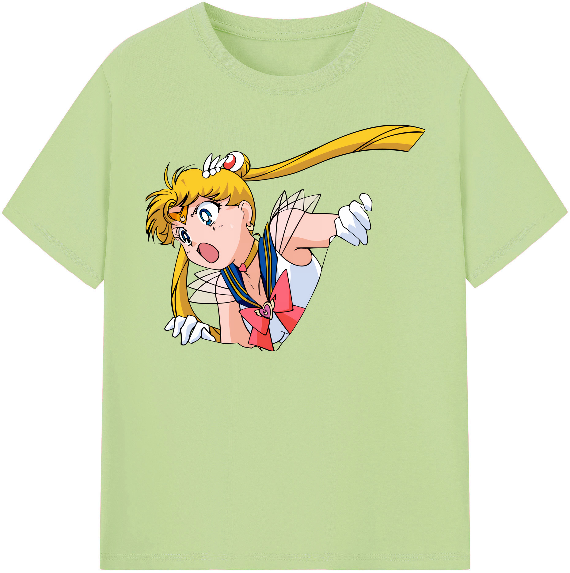 （画像用） 美少女戦士セーラームーン 月野 うさぎ つきの うさぎ Sailor Moon Tsukino Usagi 綿100％半袖Tシャツ（フロントプリント）